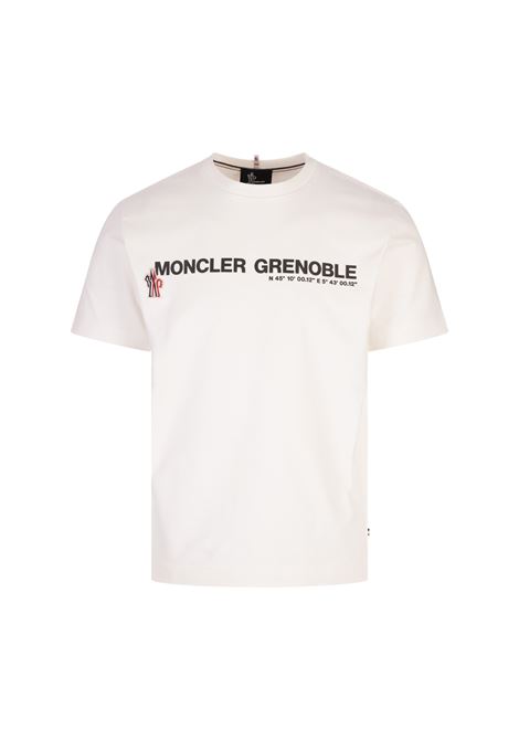 T-Shirt Bianca Con Logo e Coordinate MONCLER GRENOBLE | 097-8C00001 89AW1041
